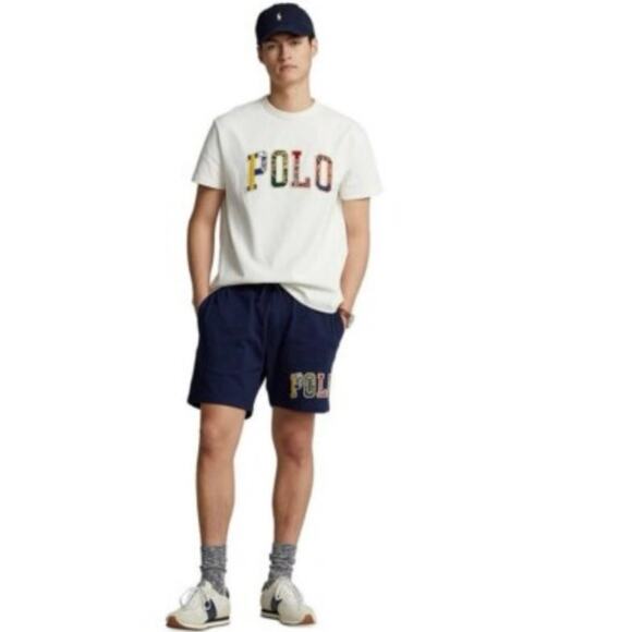 Polo Ralph Lauren Varsity Letter Cotton Blend Knit Sweat Shorts Navy Men's 2XB - Picture 3 of 13